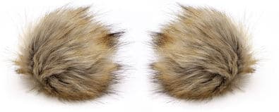 buttinette Fellimitat-Bommel, beige, Größe: 9 cm Ø