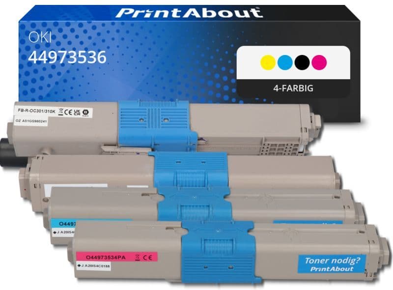 PrintAbout Toner kompatibel mit OKI 44973536 - 4-farbig - Multipack