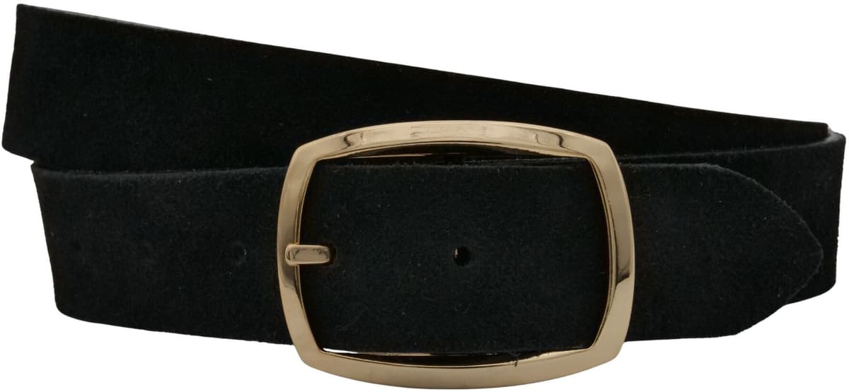 Ledergürtel ANNAMATONI "AnnaMatoni Damen Ledergürtel in hochwertigem Velour Leder 3,5cm", Damen, Gr. TW85 - 100cm Gesamtlänge, schwarz (schwarz790), 100% Leder, Gürtel Ledergürtel