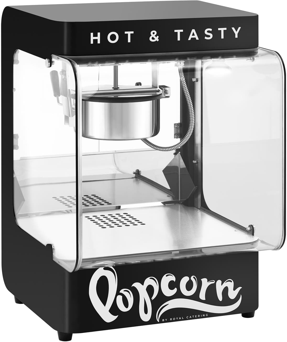 Popcornmaskine professionel - 4 kg/t - 1300 W - moderne design - sort - Royal Catering RCPS-ND01