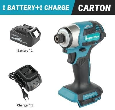 Uplifted Finds DTD173 Cordless Brushless Impact Driver 1800RPM 180N.m Electric Drill us 1 Battery Kit