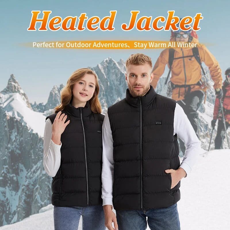 Smart 21 Zone Heated Vest Men Women USB Powered Rapid Warm Up Machine Washable Extreme Cold Gilet for Commute Outdoor Working