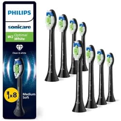 Philips Sonicare W2 Optimal Bürstenköpfe (4er-Pack) HX6064/87 - HX6064/88 - HX6068/87 - HX6068/88 - 8 Stück / Schwarz