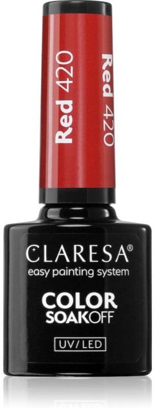 Claresa SoakOff UV/LED Color River gel nail polish shade Red 420 5 g