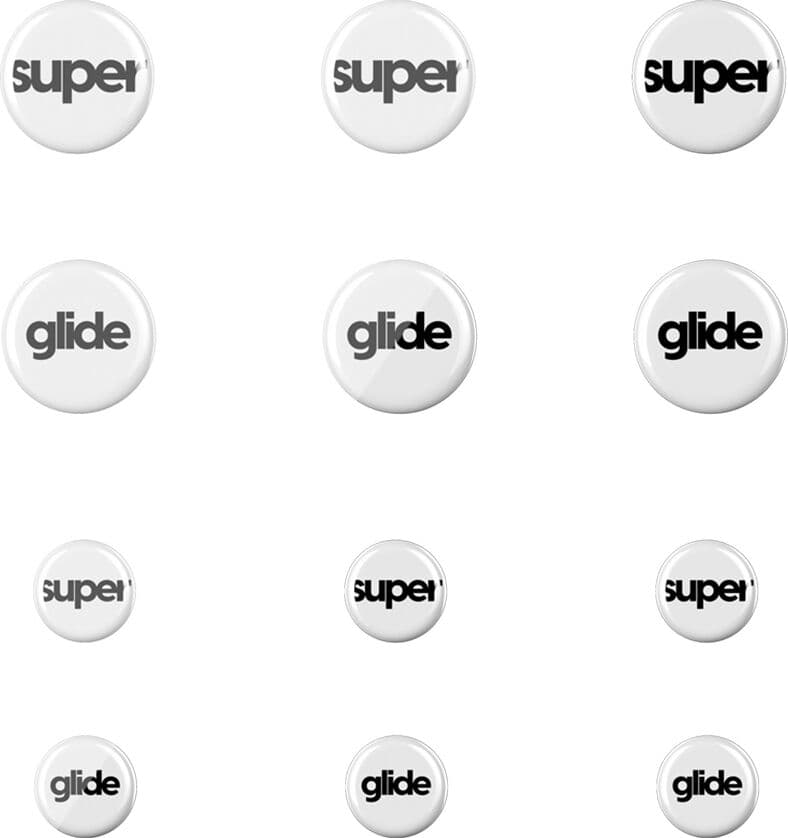 Superglide Glas Skates Dots - Universal - 6mm + 9mm - 12 Pcs