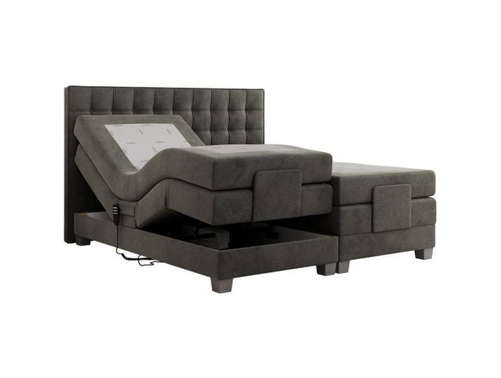 BOXSPRINGBETT ELEKTRO 180/200 Dunkelgrau Velvet - H3