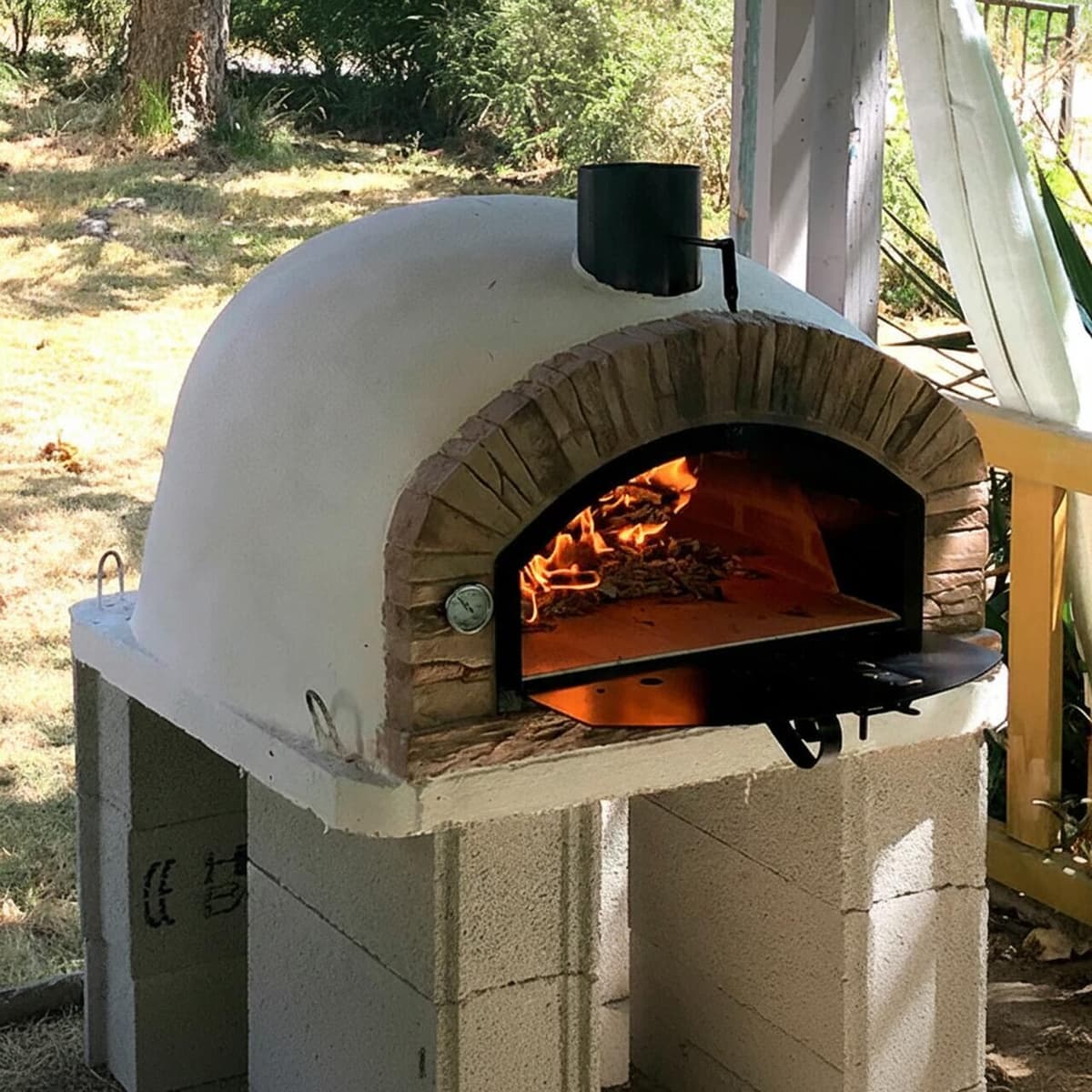 My-Barbecue Pizza- en broodoven BUENAVENTURA - Zwart / 110 cm