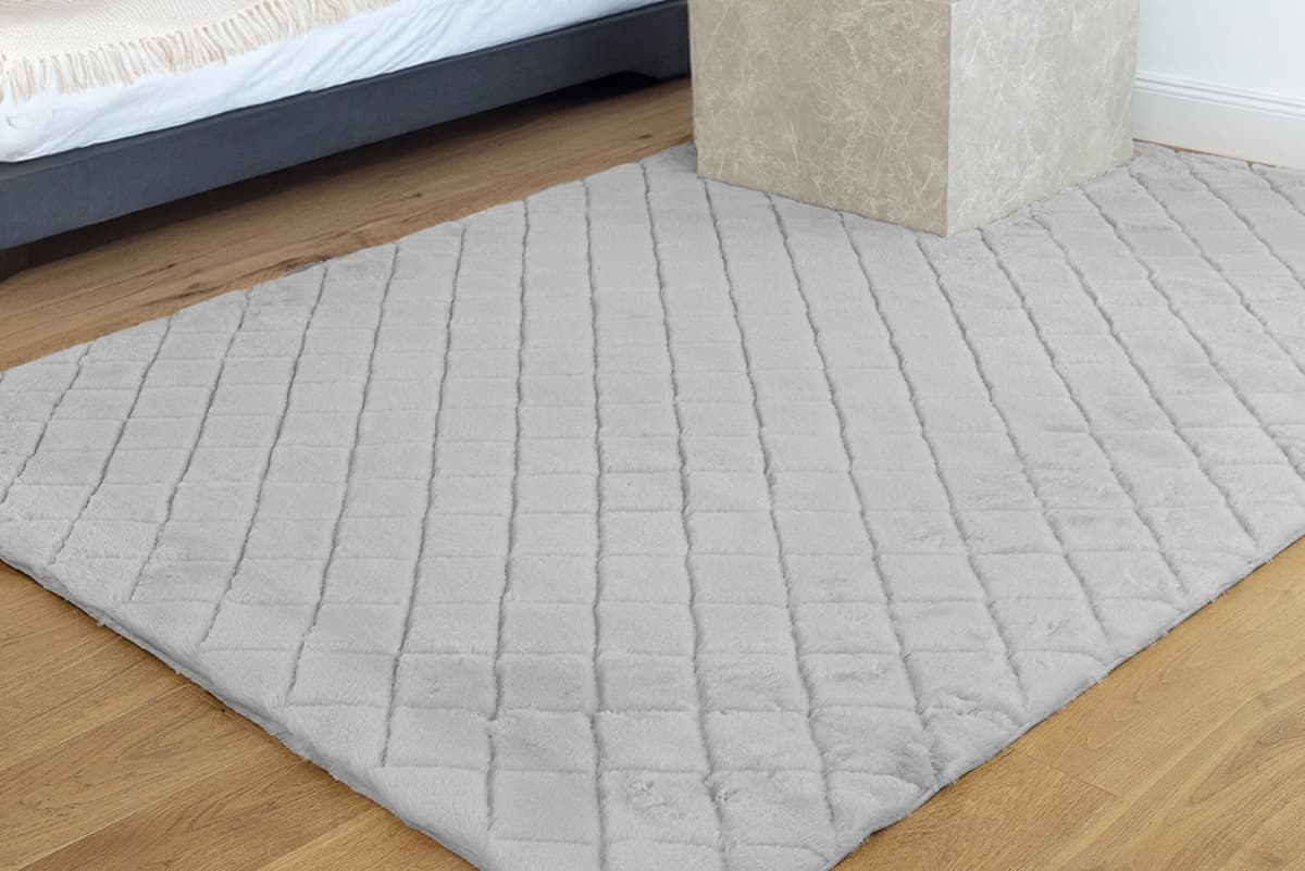 Teppich PADIRO "Imala 125", grau, B:160cm H:30mm L:230cm, Polyester, Teppiche, Teppich, Besonders weiche Haptik, flauschig, geprägtes Muster grau B : 160cm 1 Stk., 30mm, L: 230cm