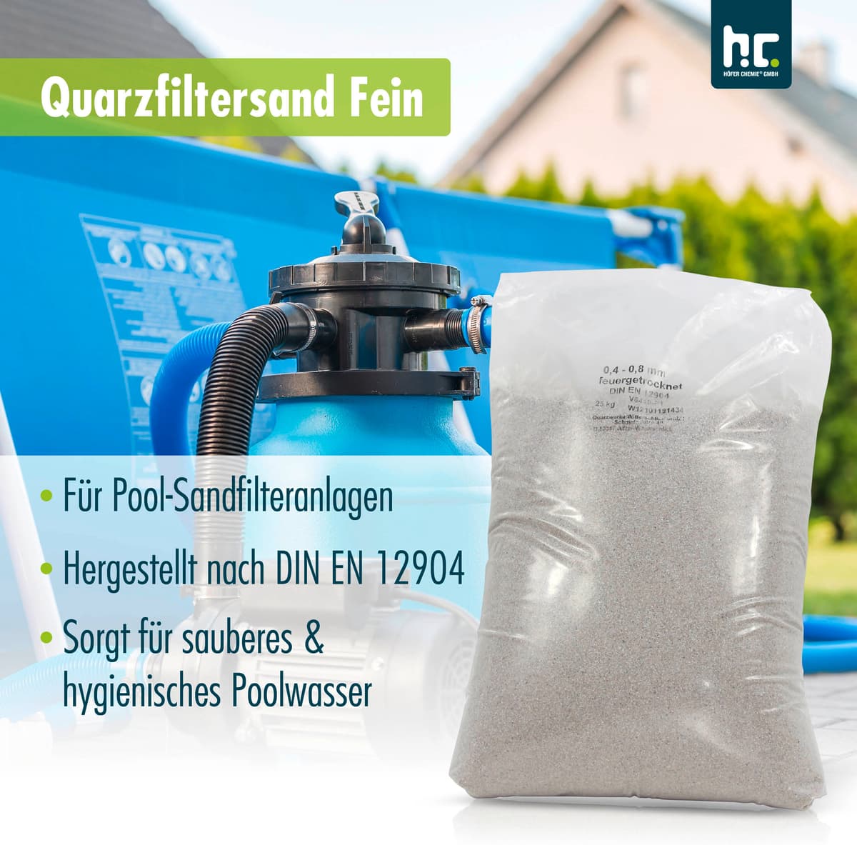 Höfer Chemie GmbH 1x 25 kg 0,4-0,8mm Sable de Quartz 25kg