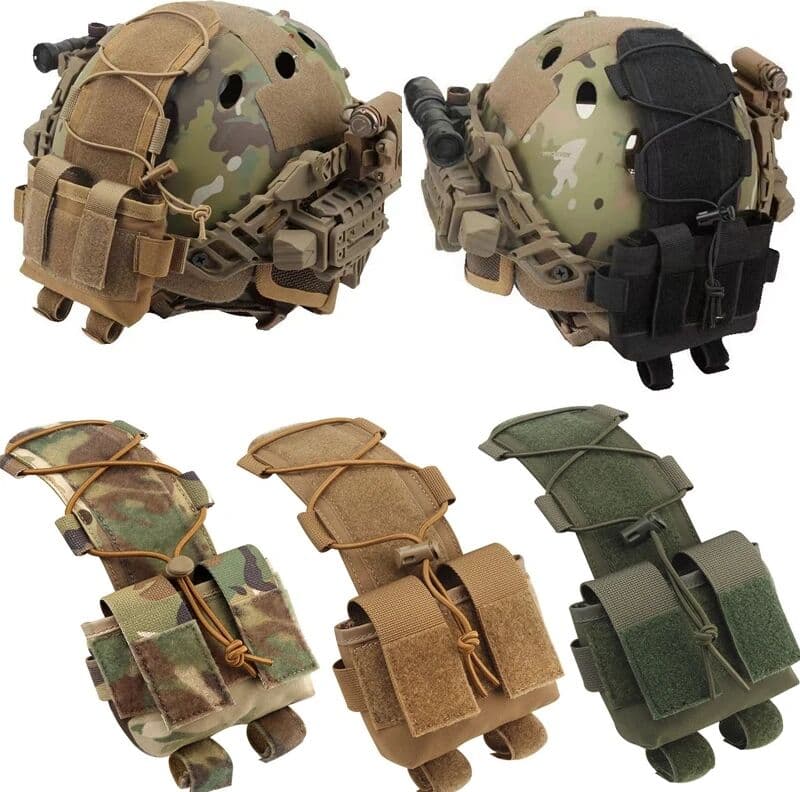 EDA&TERRY Tactical Helmet Pouch Battery Box Counterweight Pouch Remote Battery Helmet Accessory Storage Bag with Hook Loop for Fast Helmet