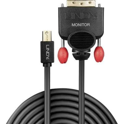 LINDY Mini-DisplayPort / DVI Adapterkabel Mini DisplayPort Stecker, DVI-D 18+1pol. Stecker 1.00 m Schwarz 41951 DisplayPort-Kabel