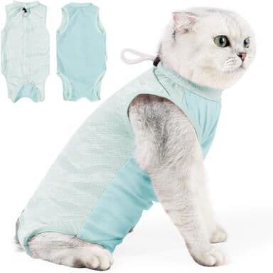 Uplift Treasures Breathable Cat Recovery Suit For Surgery blue m