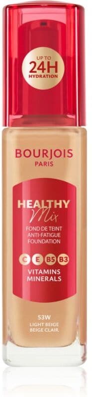 Bourjois Healthy Mix λαμπρυντικό ενυδατικό μεικ απ 24 ώρες απόχρωση 53W Light Beige 30 ml