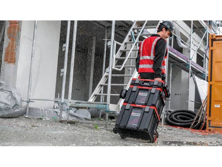 Werkzeugkoffer EINHELL E-Case L with wheels SEALED , schwarz (rot, schwarz), B:45cm H:67,5cm T:40cm, Kunststoff, Aufbewahrungsboxen, Werkzeugkoffer