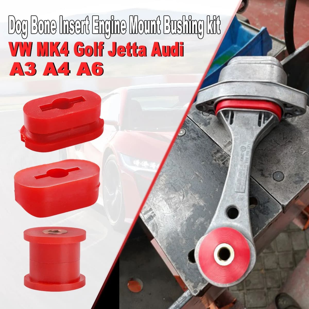 MINESPEED Engine Mount Bushing Dog Bone Insert for VW Golf MK4 R32 for Audi A3 S3 TT for Seat Leno Toledo for Skoda Octavia