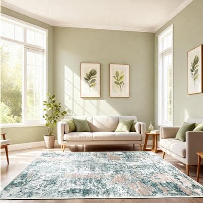 Kathy Ireland Soft Brushed Flannel Washable Rug with Latex Back