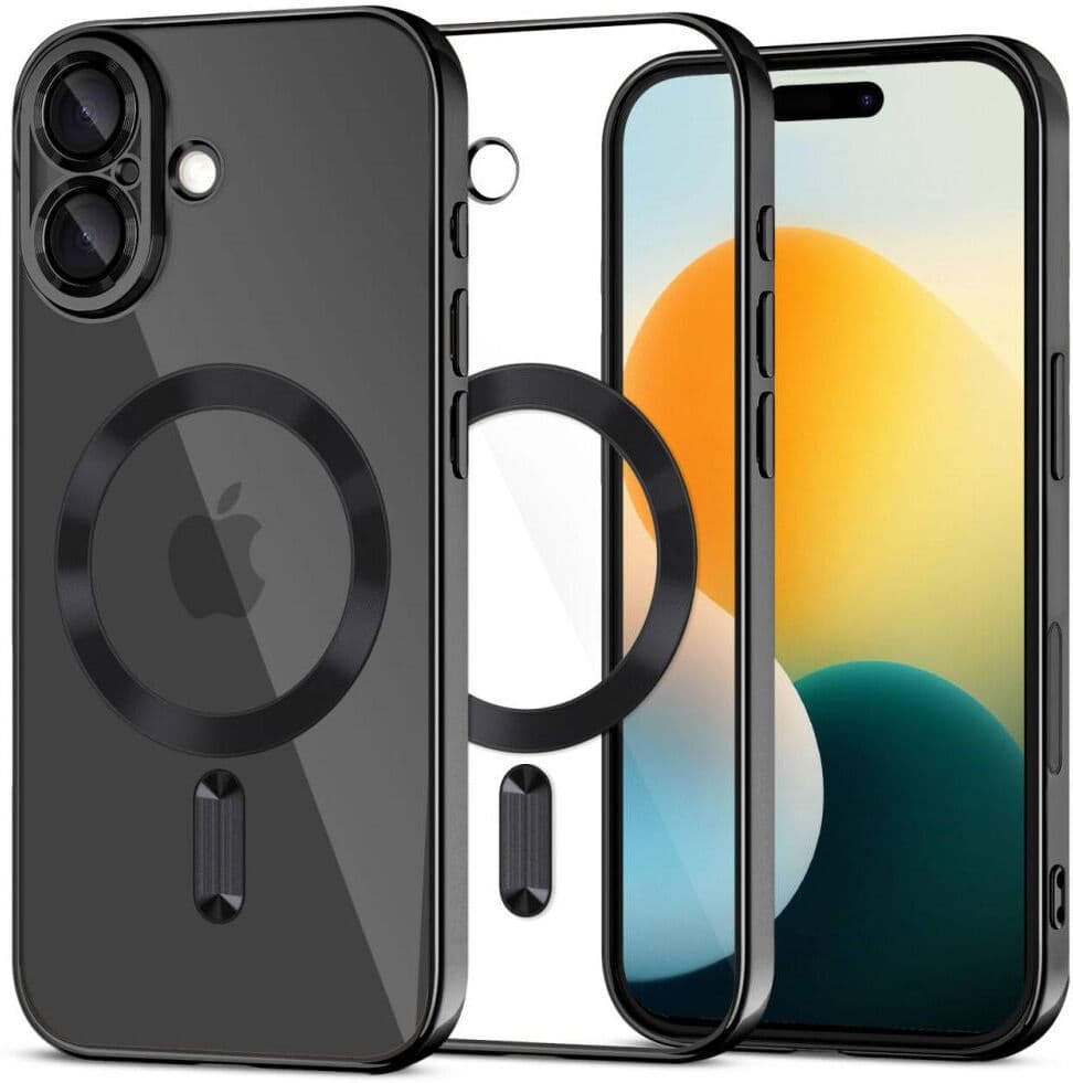 Tech-Protect iPhone 17 MagFlex Cover - MagSafe Kompatibel - Sort / Gennemsigtig