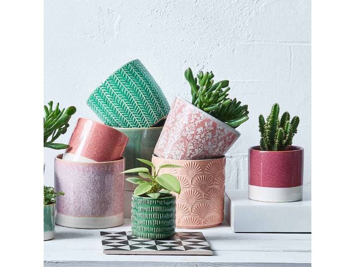 Pot de fleurs - Lot de 4 Ø 14cm Vert/Vert