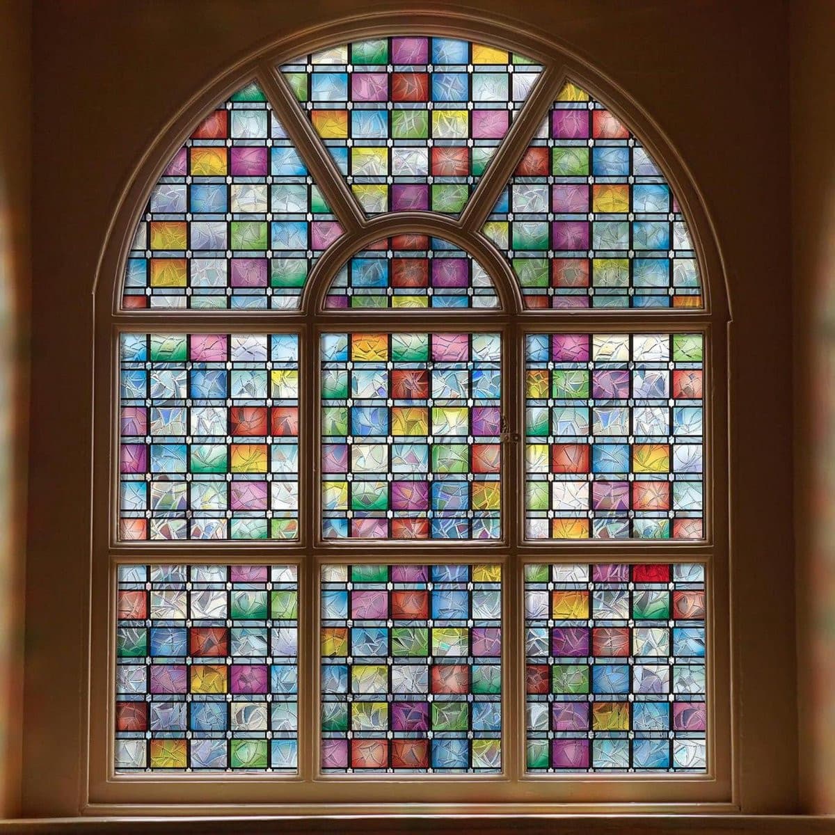 Decoratieve Regenboog Raamfolie voor Privacy met Statische Bevestiging, Gekleurd, 44 x 200 cm