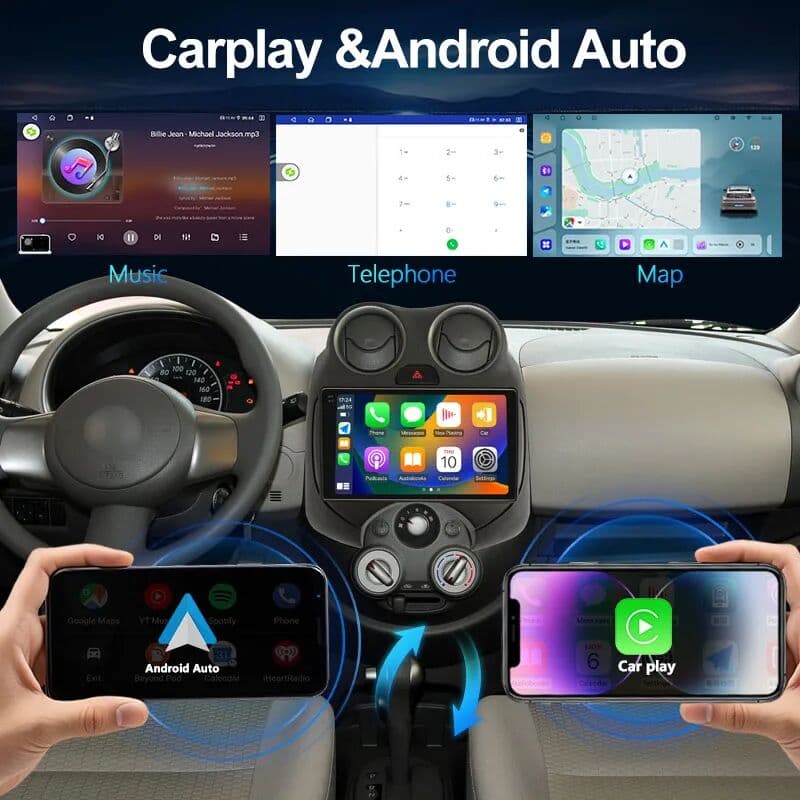 NONE For Nissan Micra March K13 2010-2013 Car Radio Multimedia Video Player GPS Navigation 9'' 4G Carplay Android 14 Car Stereo Radio
