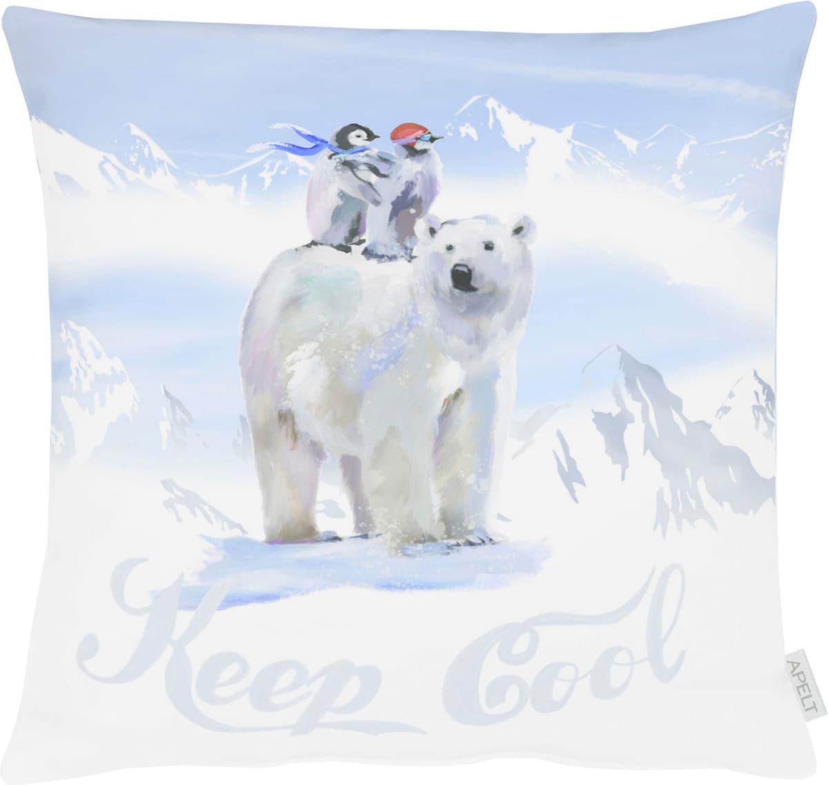 Dekokissen APELT "Felix", blau (hellblau, bedruckt), B:46cm L:46cm, Baumwolle, Polyester, 31_11_Dekokissen_Sitzkissen_Kissenhüllen, Dekokissen hellblau, bedruckt B/L: 46cm x 46cm, 1 Stk.