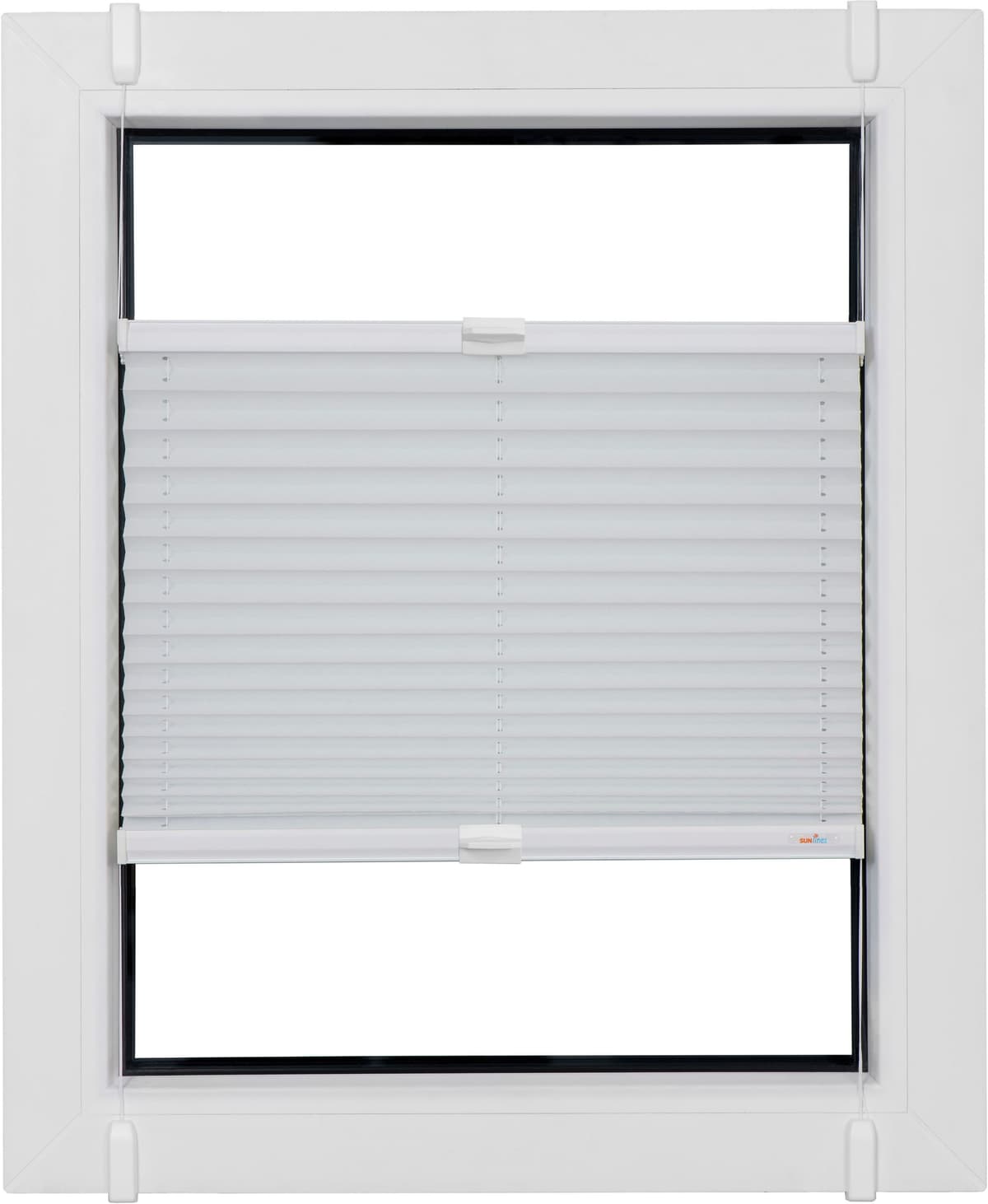 sunlines "Start-up Style Crush, ohne Bohren, Lichtschutz, Klemmfix" Lichtschutz ohne Bohren verspannt nach Mass weiß, weiß 100cm, zweiseitig verschiebbar, 90cm