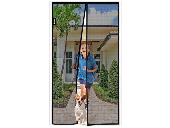 Fliegengitter Tür Ohne Bohren 105 x 220 cm Schwarz, 105x220x2 cm, Heimtextilien, Vorhänge, Fertigvorhänge, Fertigstore