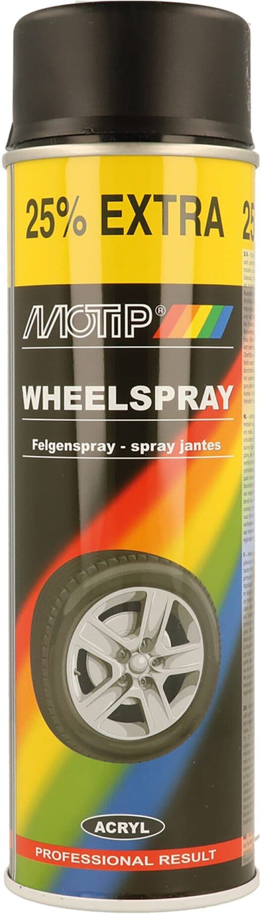 Motip SMALTO SPRAY  PER CERCHIONI NERO OPACO 500 ml  ELEVATA RESISTENZA