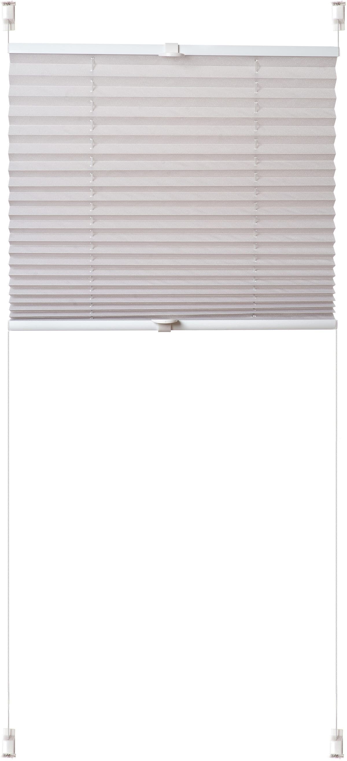 Plissee K-HOME "Siena" Gr. 6, grau (silbergrau), B:90cm H:130cm, Obermaterial: 100% Polyester, Plissees, Plissee silbergrau 130cm, zweiseitig verschiebbar, 90cm