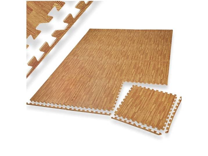 Ensemble de 24 dalles carrées EVA - Tapis de sol et de sport - imprimé bois