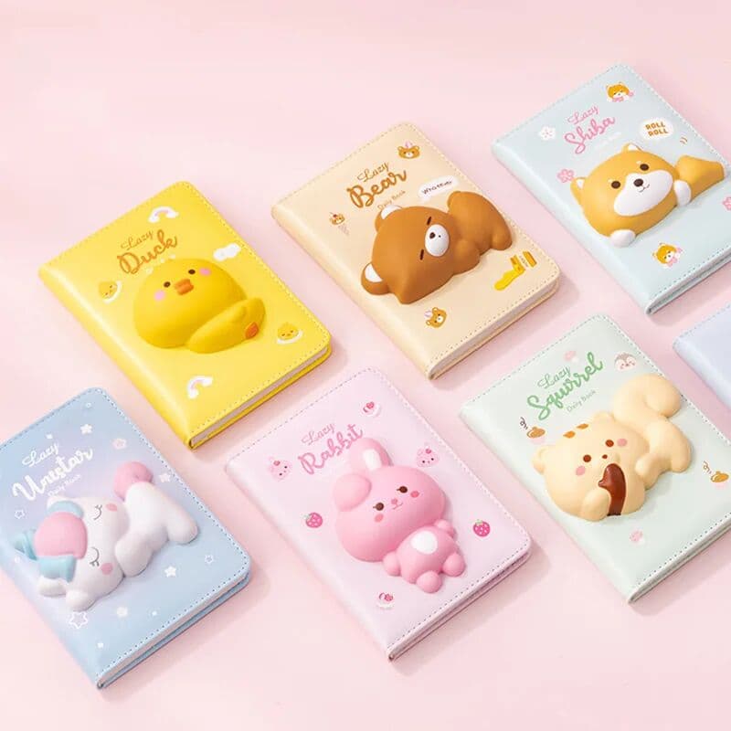 Creative Labs Children Students Planner Agenda Cartoon Animal Notebook Cute Decompression Notebook Stationery Office School Supplies