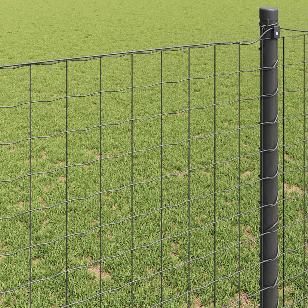 vidaXL Clôture Euro 1,4 x 10 m Fer revêtu de PVC Gris