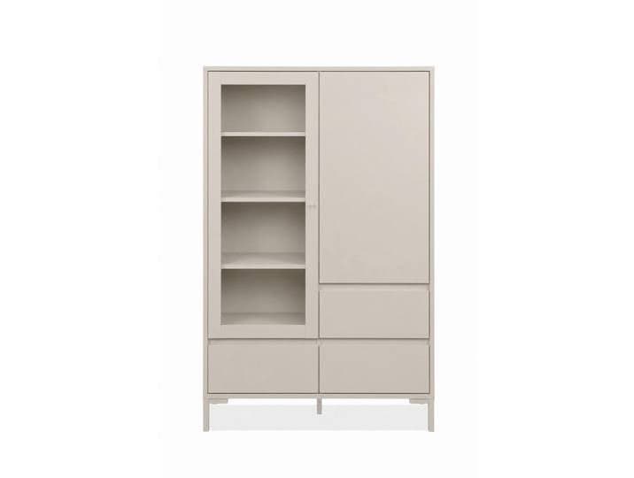 Mid.you Vitrine, Kaschmir, Metall, 5 Fächer, 100x155x40 cm, stehend, Wohnzimmer, Wohnwände, Vitrinenschränke