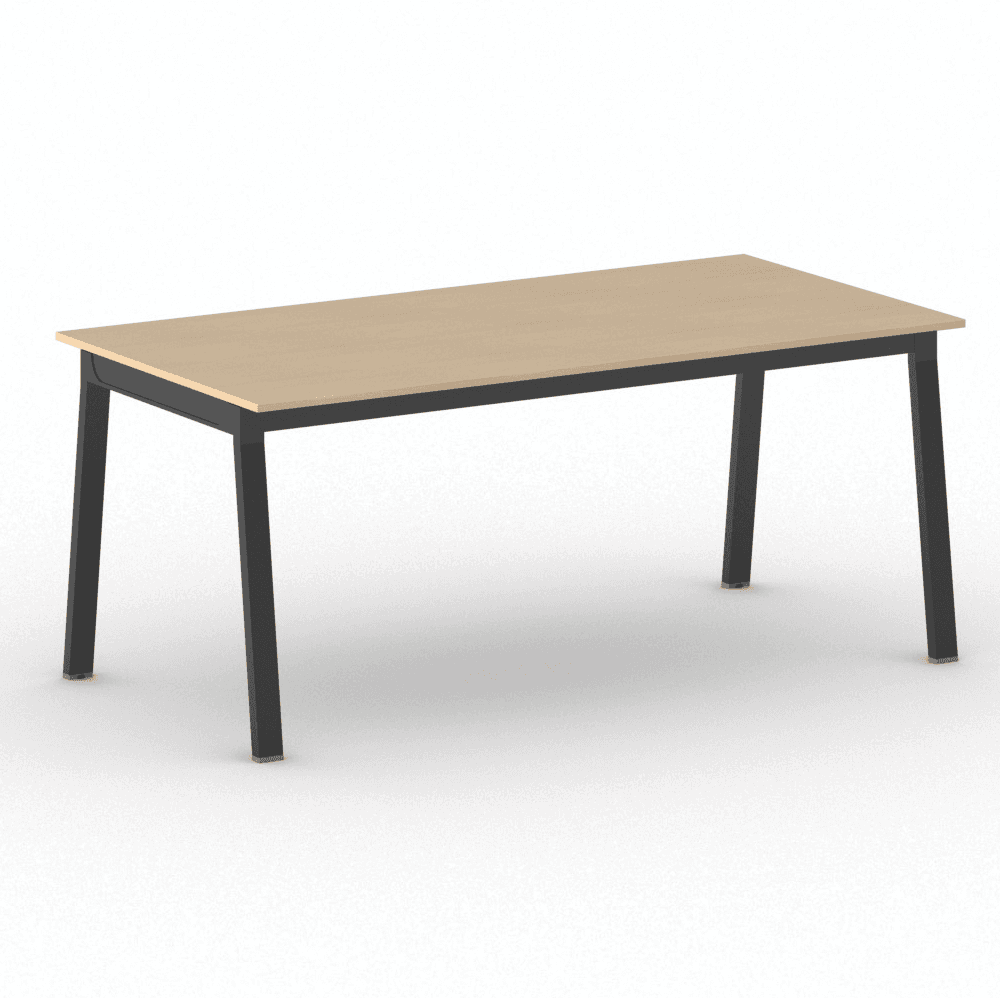 B2B Partner Rokovací kancelársky stôl PRIMO BASIC, 180x90 cm, čierna podnož, buk