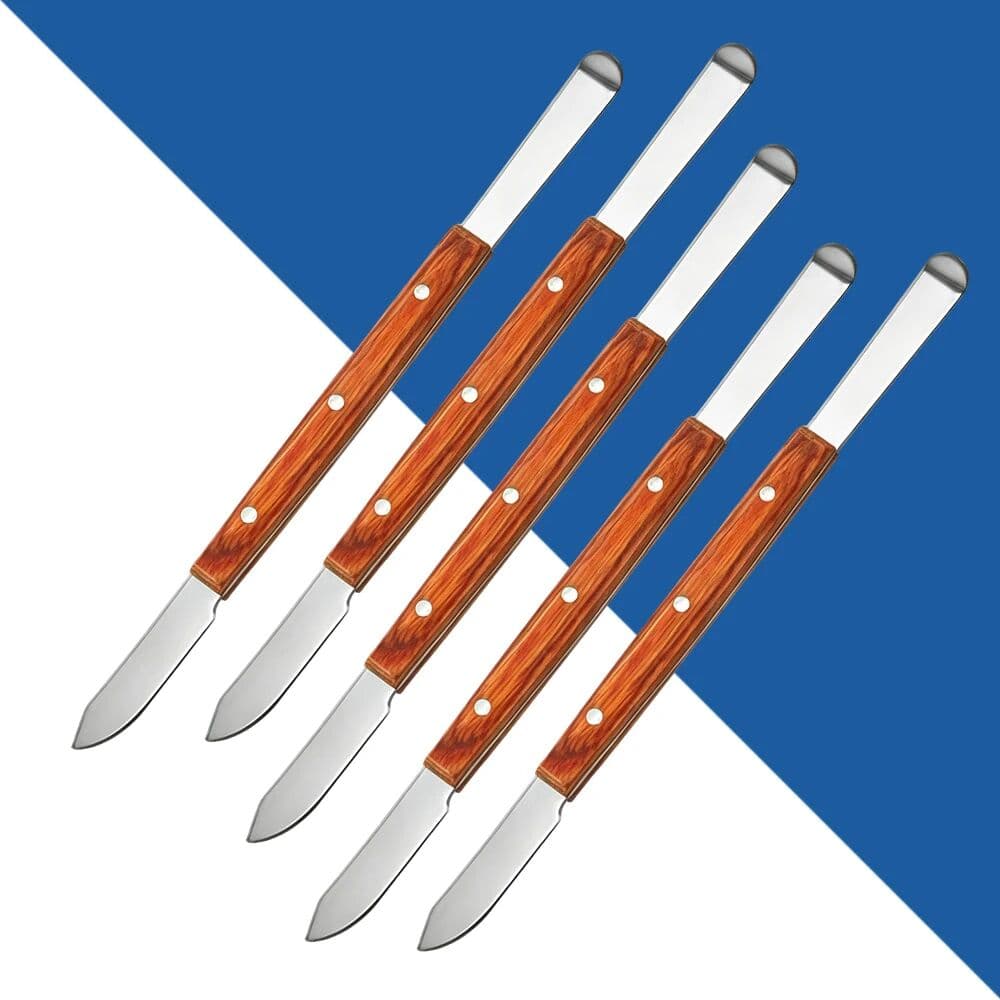 DENTOSEE 5 Piece Dental Lab Spatula and Wax Knife Set for Impression Material Handling and Professional Laboratory Work