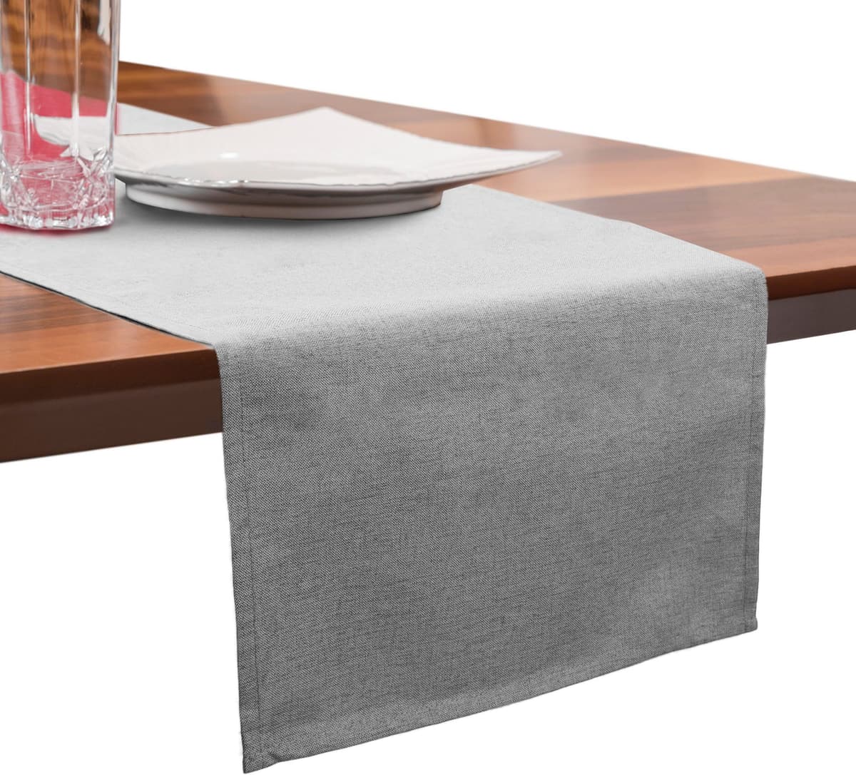 Tischläufer GOODPRODUCT "Meellon" Gr. 2, grau (anthrazit), B:160cm L:40cm, Polyester, Tischdecken, Tischläufer, unifarben, modern, strukturiert, Esszimmer, Esstisch, Deko anthrazit B/L: 160cm x 40cm, 1 Stk.