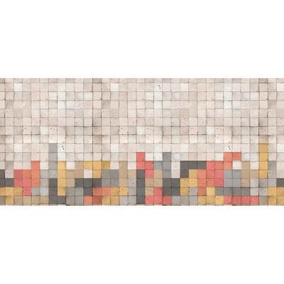 Fototapete ARCHITECTS PAPER "Atelier 47 Mosaic Tetris 2", bunt (rot, ocker, creme), B:6m L:2,7m, Vlies, Tapeten, Vlies, Wand, Schräge, Decke