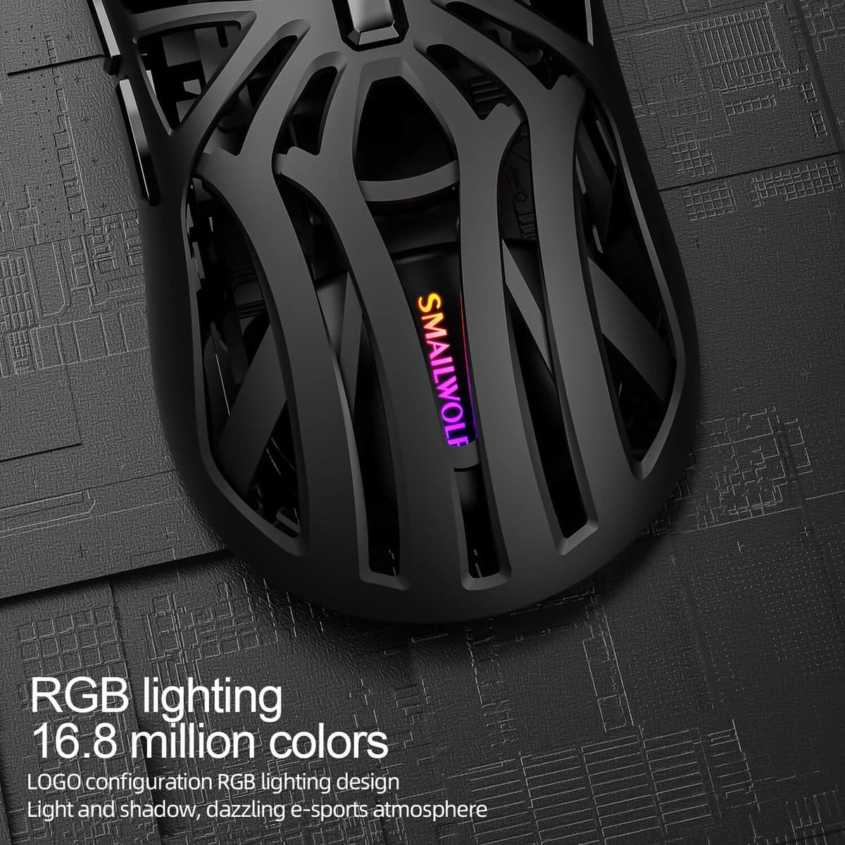 SMAILWOLF RS8 Bluetooth wireless 2.4g gaming mouse three-mode lightweight PAW3311 e-sports game 1K return rate 10000DPI computer