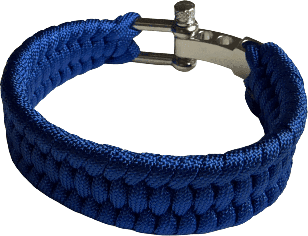 Övriga Tillverkare HLTD Paracordarmband med Schackel 28mm (Färg: Blå)