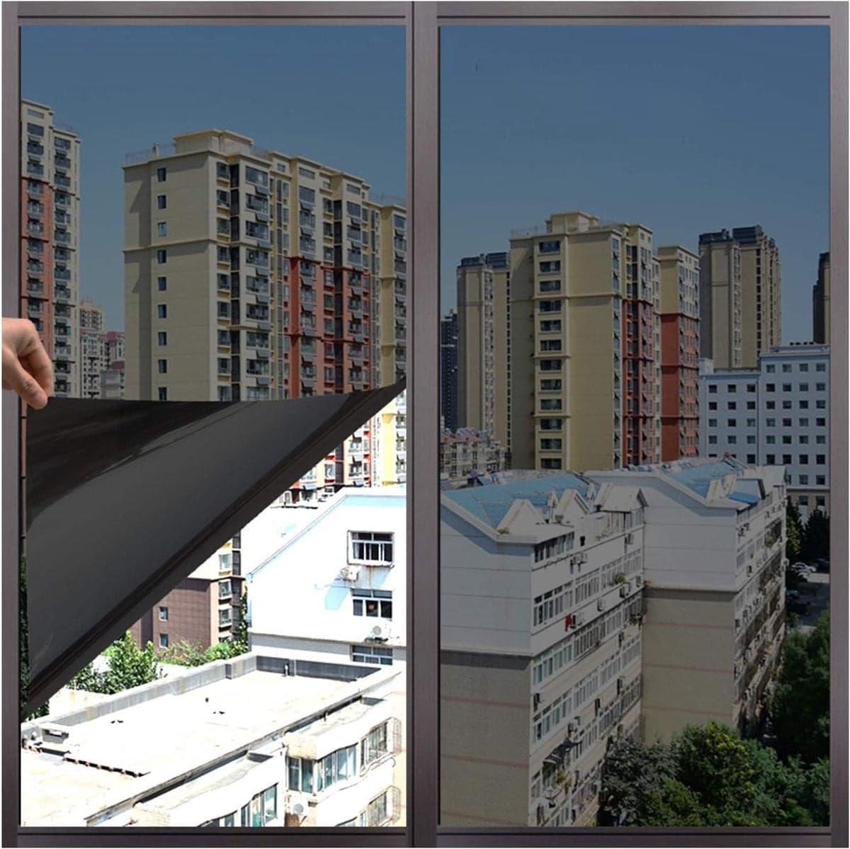 Privacy Raamfolie Spiegel Folie Eenzijdige Spiegeling Obsidiaan Zwart 1.5 x 5 m