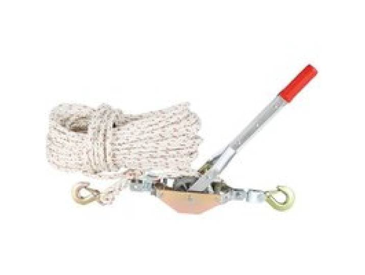 VEVOR Tire Fort Traction 3/4 T Treuil Manuel à Cliquet Charge 0,75 T Corde 30,48 m Diamètre 15 mm avec 2 Crochets Outil d'Extraction Robuste pour Déplacer des Bateaux, Articles, Transporter des Bûches