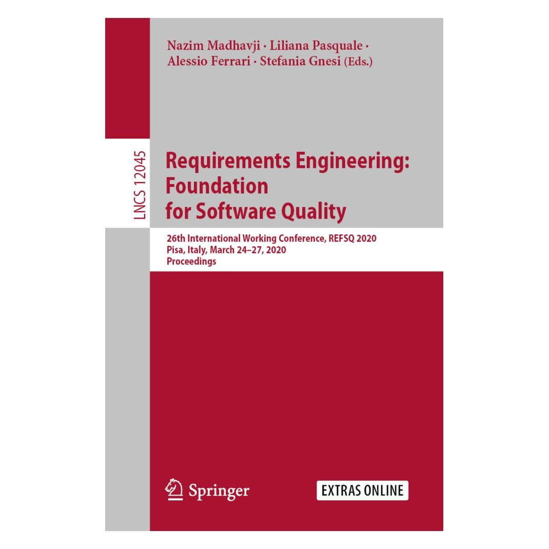 Springer Requirements Engineering: Foundation for Software Quality (Englisch, Softcover, Alessio Ferrari, Liliana Pasquale, Nazim Madhavji, Stefania Gnesi) (56129266)