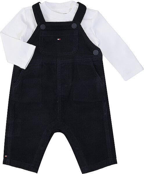 Tommy Hilfiger Baby Set 2-teilig Langarmshirt und Latzhose dunkelblau   80 80