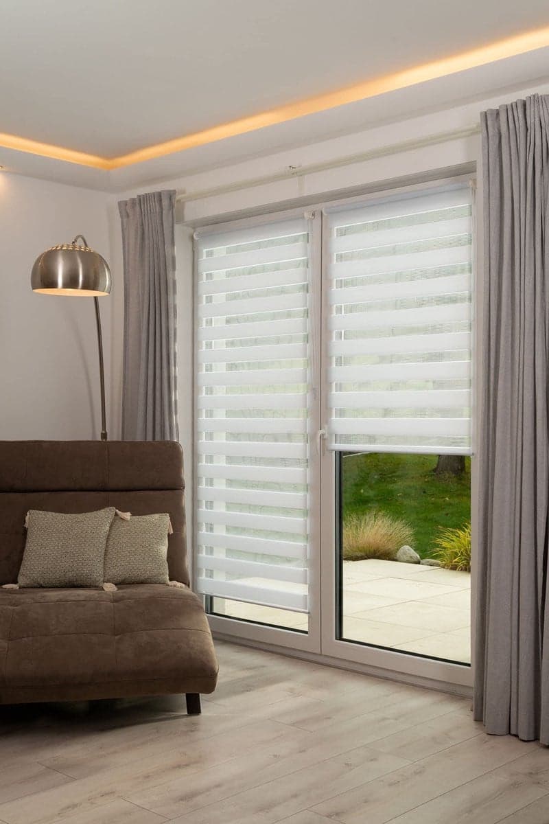 SnelShoppen Madrid Dubbel Rolgordijn zonder Boren - Wit - 60 x 150 cm
