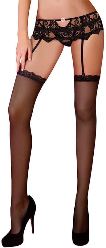 LIVCO CORSETTI SETS Set Lingerie Sexy in Pizzo Livco Corsetti Mandirin 90529 — Nero