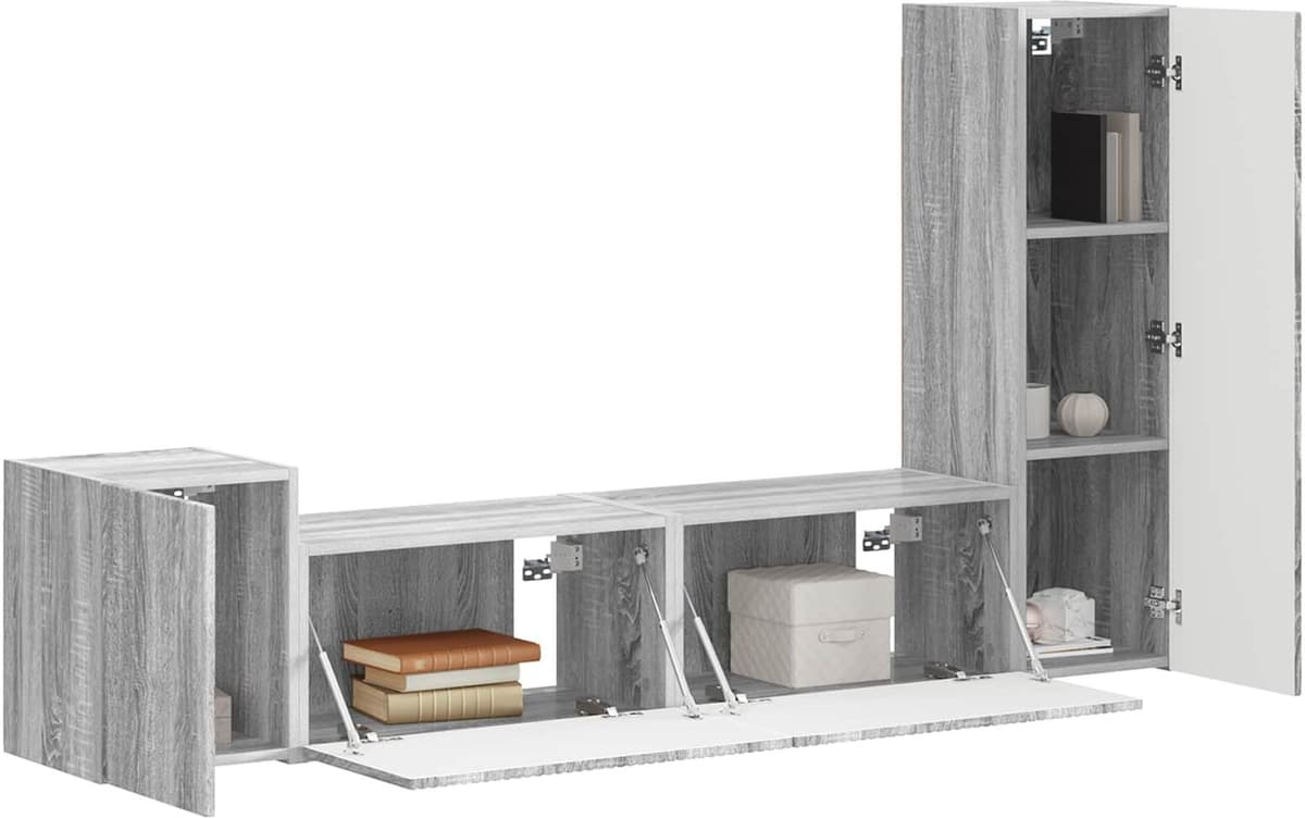 vidaXL Ensemble meuble TV 4 pc Sonoma gris Bois d'ingénierie