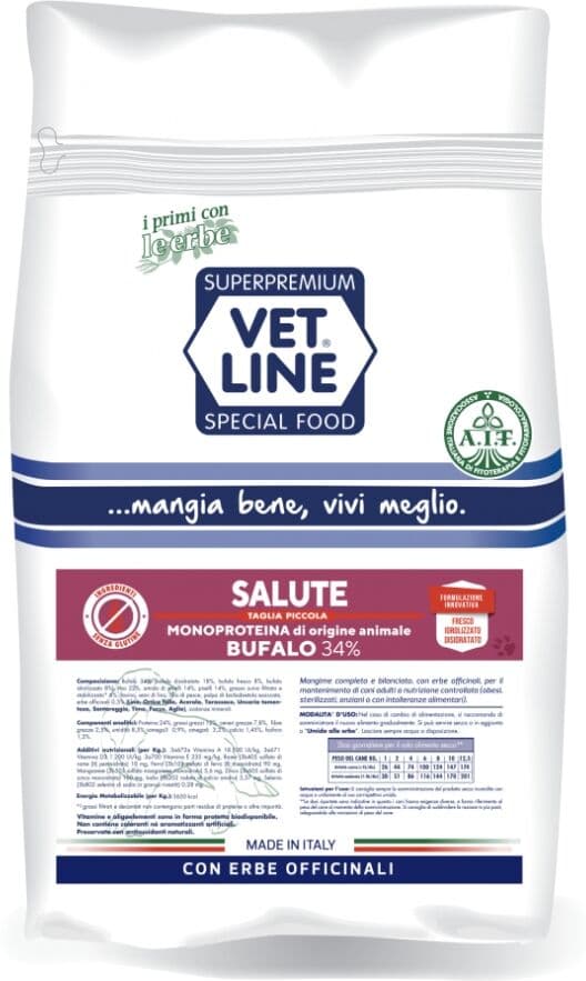 Vetline Vet Line Salute Bufalo per Cani Adulti di Piccola Taglia Monoproteico 12,5 Kg