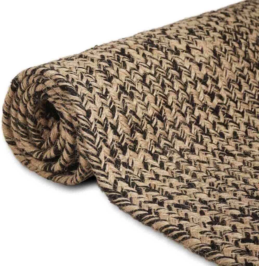 vidaXL Tapis de zone Naturel et noir 200 x 290 cm Jute