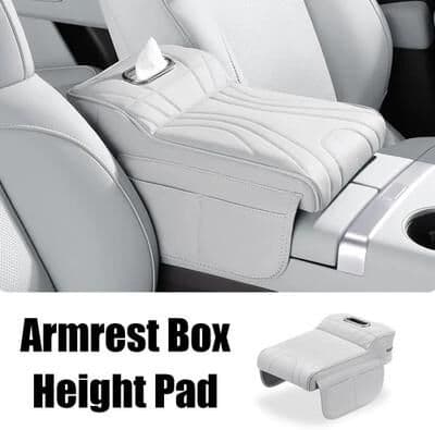 Uplift Treasures Universal Memory Foam Car Armrest Booster Pad white
