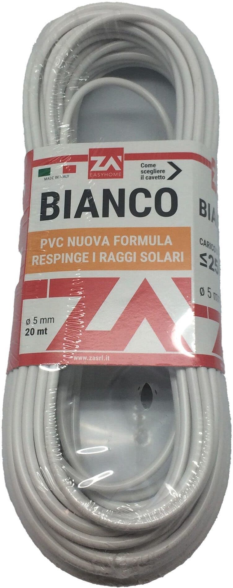 Tecnomat CAVO ACCIAIO OTTONATO Ø 4,5 mm 20 m RIVESTITO PVC BIANCO
